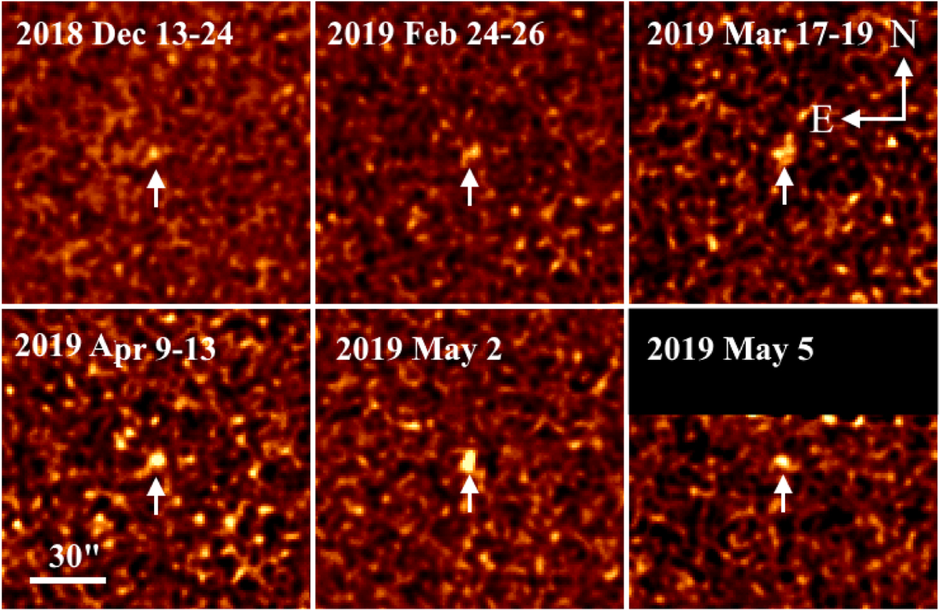 Detection interstellar object Borisov 