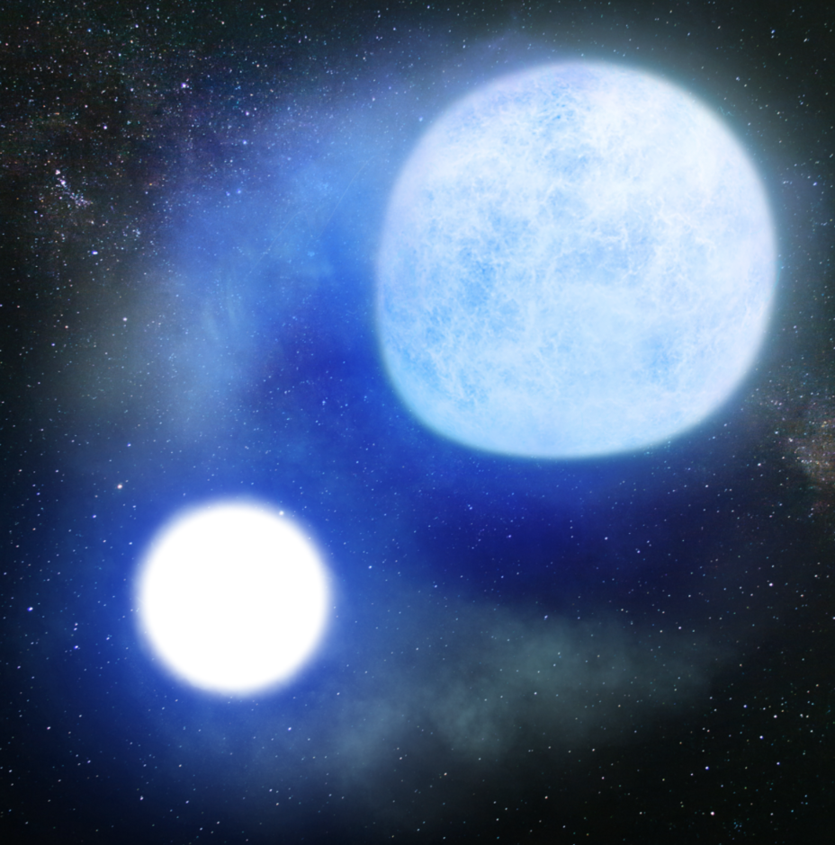 Artist impression double white dwarf binary